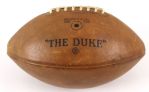 1957 (October 20) Detroit Lions Baltimore Colts ONFL Bell Briggs Stadium Game Used Football w/ Ticket Stub (MEARS LOA)