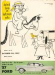 1957 (October 20) Detroit Lions Baltimore Colts ONFL Bell Briggs Stadium Game Used Football w/ Ticket Stub (MEARS LOA)