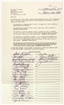 1980 Charlotte Os Team Signed Non Gambling Contract w/ 24 Signaturs Including Cal Ripken Jr., John Shelby, Willie Royster & More (PSA/DNA)