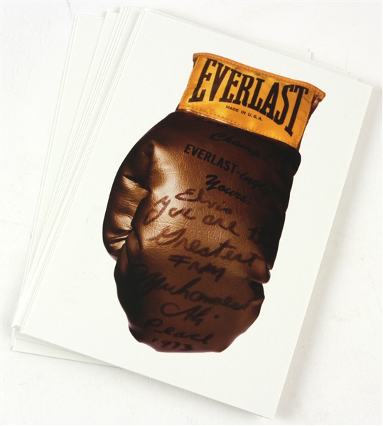 1991 Muhammad Ali Signed Boxing Glove to Elvis Presley 4" x 6" Postcard - Lot of 13 
