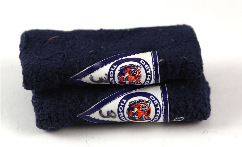 1991 Alan Trammell Detroit Tigers Game Worn Wristbands (MEARS LOA)