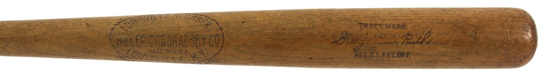 1921-31 George Babe Ruth New York Yankees H&B Louisville Slugger Professional Model Game Bat (MEARS A6)