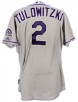 2012 Troy Tulowitzki Colorado Rockies Game Worn Road Jersey (MEARS LOA)