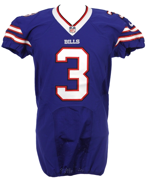 2013 EJ Manuel Buffalo Bills Signed Game Worn Home Jersey (MEARS LOA & PSA/DNA)