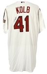 2004 Dan Kolb Milwaukee Brewers Signed National League All Star Game Batting Practice Jersey (MEARS LOA/MLB Hologram)