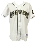 1996 Tim Unroe Milwaukee Brewers Game Worn Home Jersey w/ Milwaukee 150th Anniversary Patch (MEARS LOA)