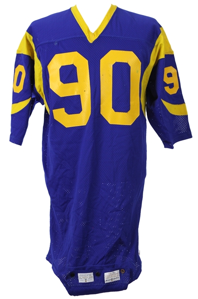 1976-82 Larry Brooks Los Angeles Rams Game Worn Home Jersey (MEARS LOA)