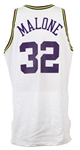 1995-96 Karl Malone Utah Jazz Game Worn Home Jersey (MEARS LOA)