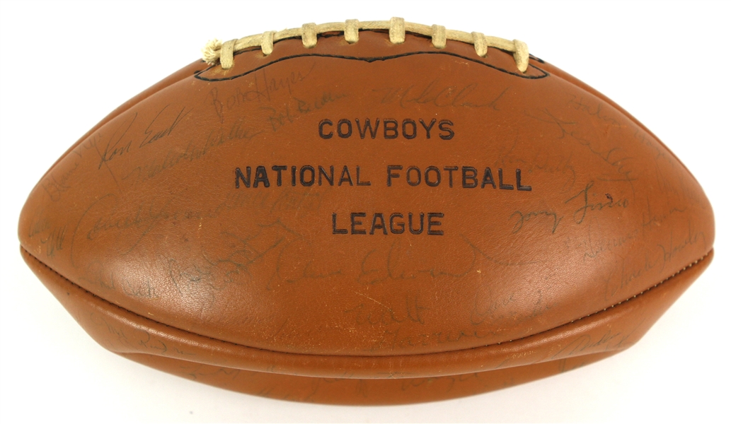 1970 Dallas Cowboys Team Signed Football w/ 35+ Signatues Including Roger Staubach, Mike Ditka, Calvin Hill, Bob Hayes, Doak Walker & More 