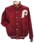 1973 Mike Schmidt Philadelphia Phillies Game Worn Quilted Satin Jacket (MEARS LOA)