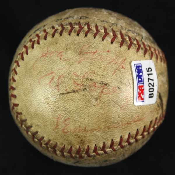 1934 (September 23) Brooklyn Dodgers Multi Signed ONL Heydler Ebbets Field Game Used Baseball (MEARS LOA & PSA/DNA)