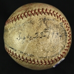 1934 (September 23) Brooklyn Dodgers Multi Signed ONL Heydler Ebbets Field Game Used Baseball (MEARS LOA & PSA/DNA)