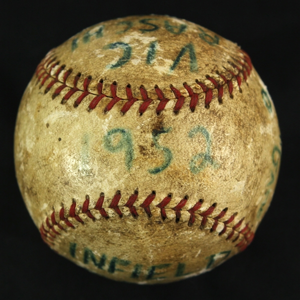 1952 (October 6) Brooklyn Dodgers New York Yankees ONL Giles Ebbets Field World Series Game Used Baseball (MEARS LOA)
