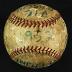 1952 (October 6) Brooklyn Dodgers New York Yankees ONL Giles Ebbets Field World Series Game Used Baseball (MEARS LOA)