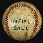 1952 (October 2) Brooklyn Dodgers New York Yankees ONL Giles Ebbets Field World Series Game Used Baseball (MEARS LOA)