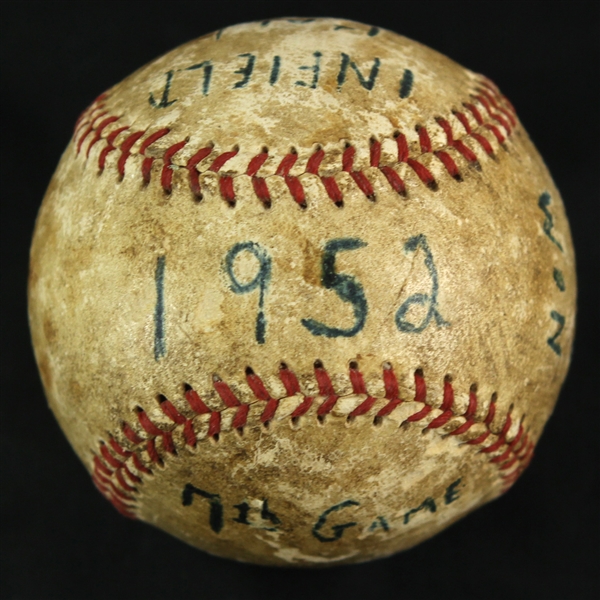 1952 (October 7) Brooklyn Dodgers New York Yankees ONL Giles Ebbets Field World Series Game Used Baseball (MEARS LOA)