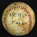 1952 (October 7) Brooklyn Dodgers New York Yankees ONL Giles Ebbets Field World Series Game Used Baseball (MEARS LOA)
