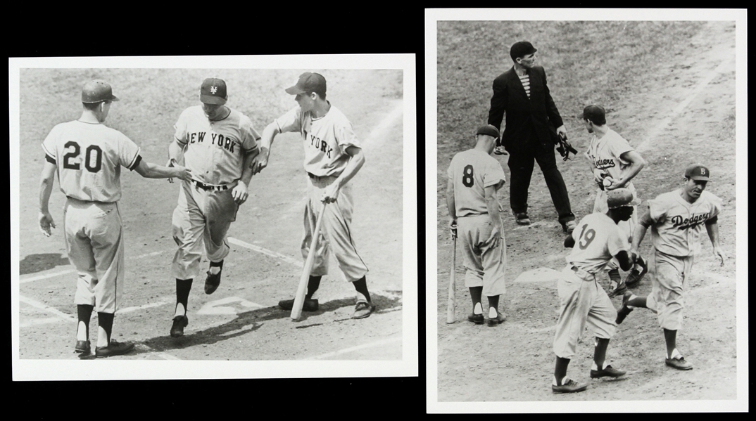 1950s New York Giants Brooklyn Dodgers 8" x 10" Home Run Congratulation Photos - Lot of 2