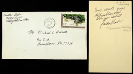 1971 Clarence Batchelor Editorial Cartoonist Signed Government Postcard & Envelope