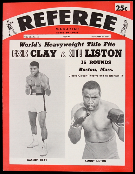 1964 Referee Magazine w/ Cassius Clay & Sonny Liston Cover