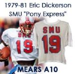 1979-81 circa Eric Dickerson SMU ”Pony Express” Signed Road Jersey (MEARS A10/JSA)”With Senior Season Autograph”