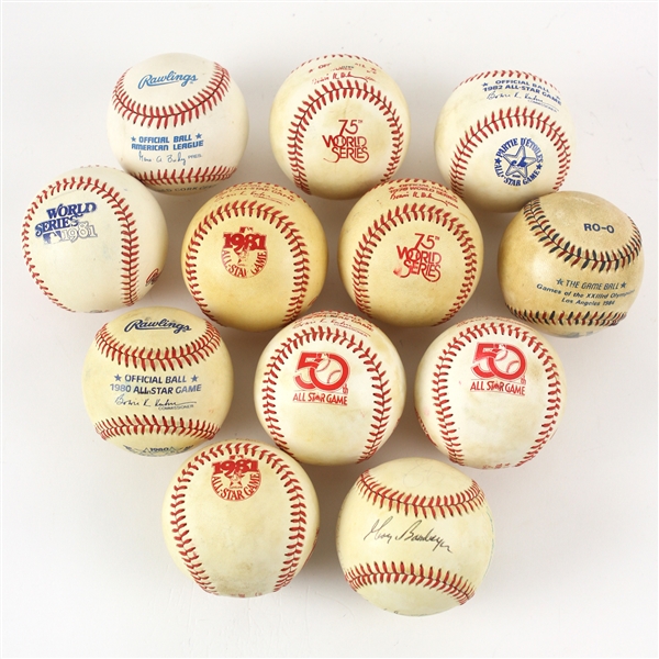 1980s-90s  Baseball Collection - Lot of 12 w/ Special Event, Game Used, Signed & More (MEARS LOA)
