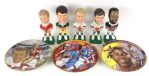 Assortment of Football Bobble Heads & Collector plates (Lot of 18)