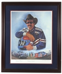 1990s Richard Petty Jeff Gordon Framed Signed & Numbered Lithograph, Earnhardt Collection of Framed Race Memorabilia (6) & Racing Figurines