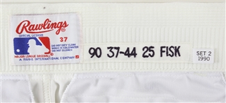 1990 Carlton Fisk Chicago White Sox Signed Game Worn Complete Home Uniform (MEARS A9.5/JSA) “Final Season At Comiskey Park”
