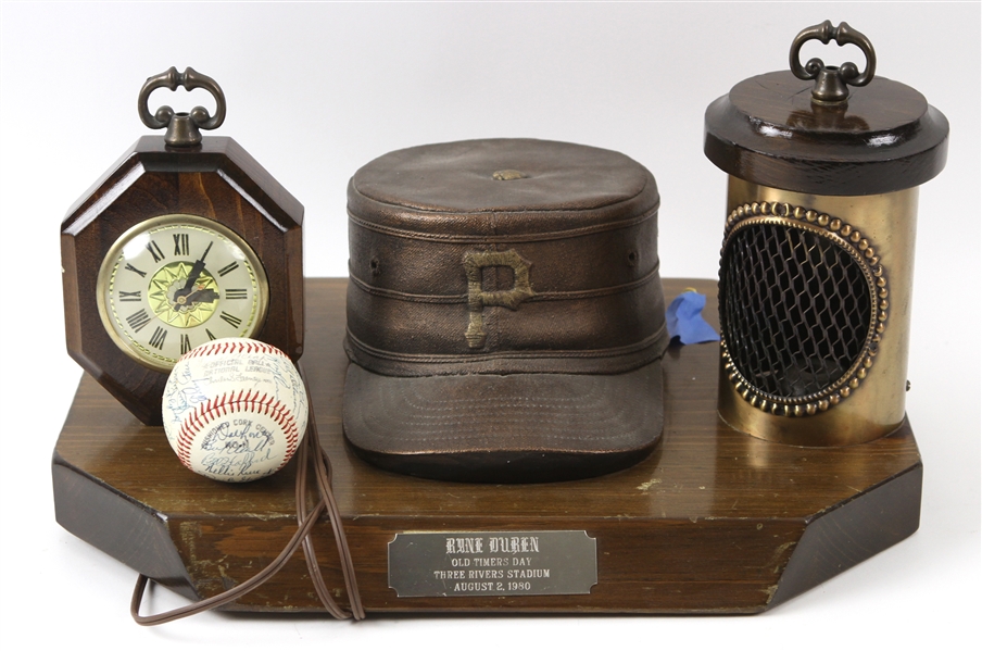 1980 Ryne Duren Pittsburgh Pirates Old Timers Day Display w/ Multi Signed Baseball (JSA)