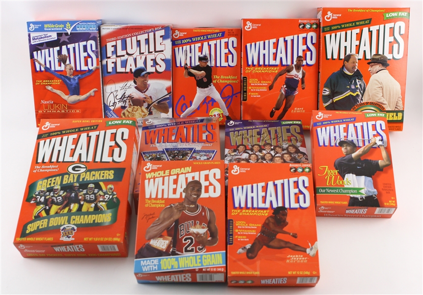 11 Boxes of Sealed Wheaties Cereal  Michael Jordan, Tiger Woods, Packers & More