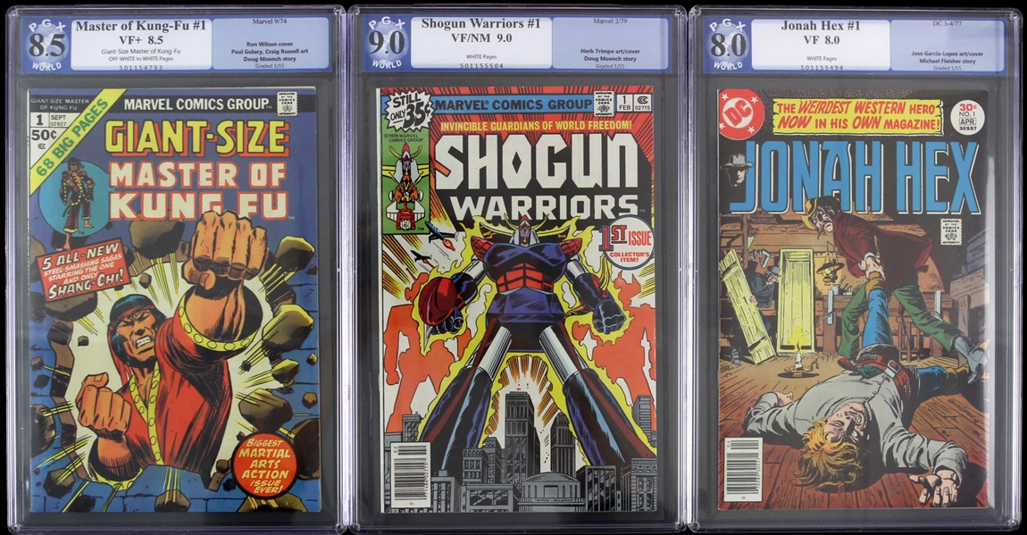 1966-79 Slabbed Comic Book Collection - Lot of 5 w/ Shogun Warriors, Jonah Hex, Giant Size Master of Kung Fu, Tales of Suspense & Sgt. Fury 