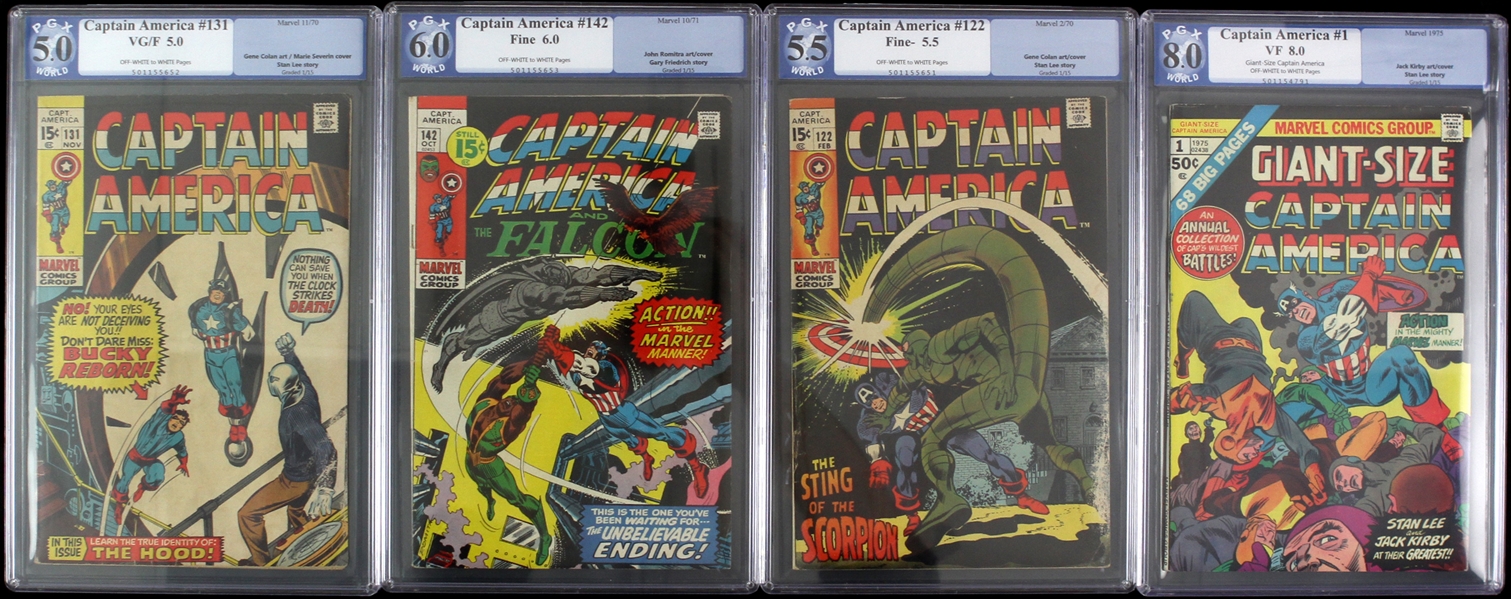 1970-75 Captain America Slabbed Comic Book Collection - Lot of 4