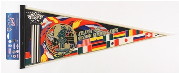 1982-98 Baseball Basketball Olympics Pennant Collection - Lot of 6 w/ 1982 Milwaukee Brewers Multi Signed Including Robin Yount, Cecil Cooper, Mike Caldwell & More (JSA)