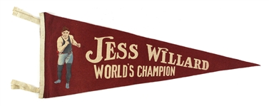 1915-19 Jess Willard World Heavyweight Champion 29" Pennant