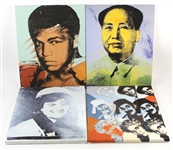 Grouping of 4 Pop Art Canvas prints Ali, Kennedy Marx & 12 Frank Lloyd Posters