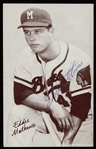 1950s Eddie Mathews Milwaukee Braves Signed Exhibit Card (JSA) 