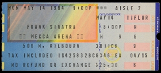1984 Frank Sinatra Mecca Arena Concert Ticket Stub