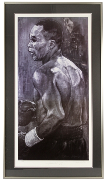 1993 Sugar Ray Leonard 22"x42" Lithograph From Stephen Holland (478/500)