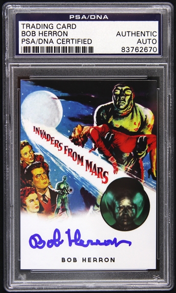 2014 Bob Herron Signed Invaders From Mars Trading Card (PSA/DNA Slabbed)