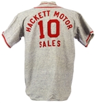 1940's Hackett Motor Sales Dodgers Game Worn Flannel Baseball Jersey (MEARS LOA)