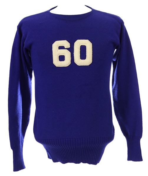 1950-55 circa Wilson #60 Game Worn Football Sweater (MEARS LOA)