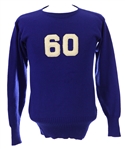 1950-55 circa Wilson #60 Game Worn Football Sweater (MEARS LOA)