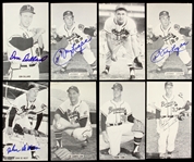 1957-63 Milwaukee Braves 3.25" x 5.5" JD McCarthy Photo Collection - Lot of 8 w/ 4 Signed Incuding Johnny Logan & More (JSA)