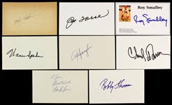 1960s Signed 3" x 5" Index Card Collection - Lot of 8 w/ Warren Spahn, Joe Torre, Bob Uecker, Bobby Thomson & More (JSA)