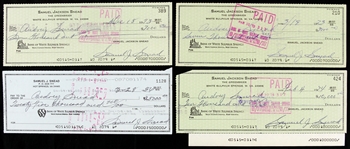 1972-90 Sam Snead 7-Time Major Champion Signed Personal Check Collection - Lot of 10 