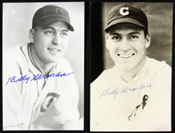 1930s Billy Herman Chiago Cubs Signed 3.5" x 5.5" Photo/Postcard Collection - Lot of 2 (JSA)