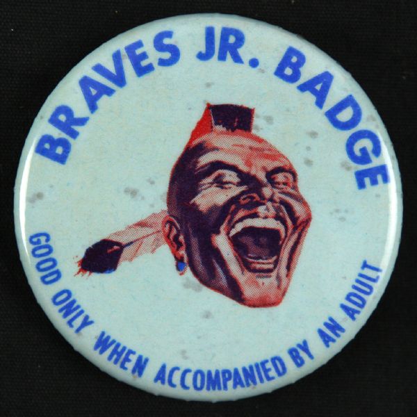 1957-65 Milwaukee Braves Jr. Badge “Good Only When Accompanied By An Adult” 2 3/8” Celluloid Pinback Button (Paul Muchinsky Collection)