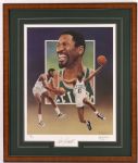 1993 Bill Russell Boston Celtics Signed 25" x 30" Framed Lithograph (JSA)