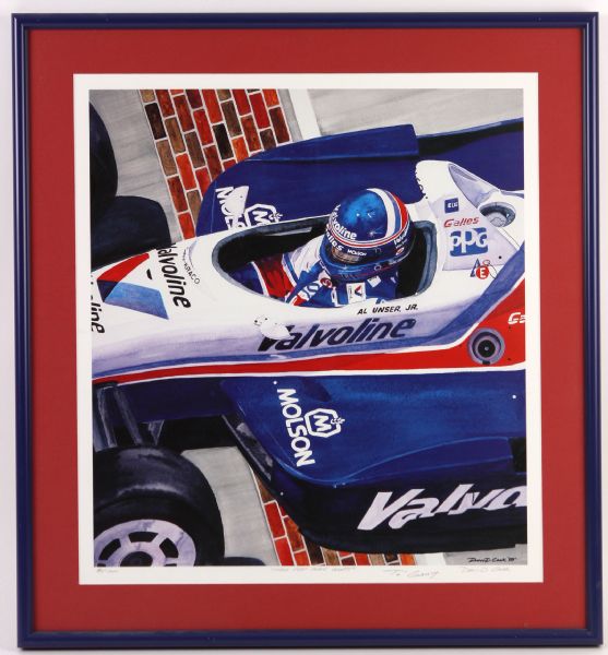 1993 Al Unser Jr. "Three Feet Over Glory" 22" x 24" Framed Lithograph